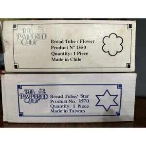 Pampered Chef Bread Tube's Star NO 1570 New in Box and  Bread tube #1550 new/box